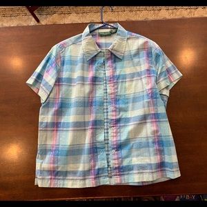 Lemon Grass studio plaid shirt and tank top set. L